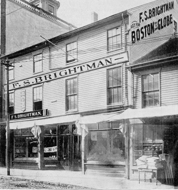 1897 Picture and History  of F.S. Brightman Stationay in New Bedford, Ma - www.WhalingCity.net
