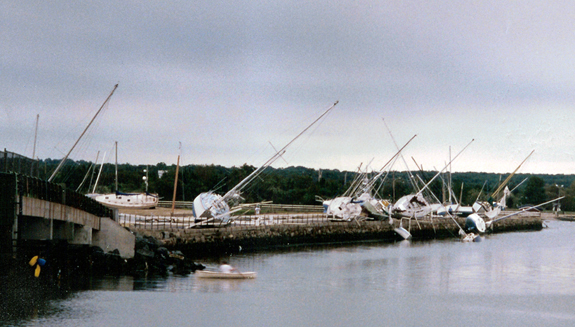 PAdanaram Bridge after Hurricane Bob - phot by Roger Chartier 1991 - www.WhalingCity.net