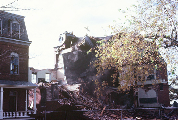 Sacred Heart School New Bedford, 1972 Demolition - www.WhalingCity.net