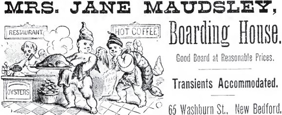 1892 boarding house advert - New BEdford, Ma.- www.Whalingcity.net