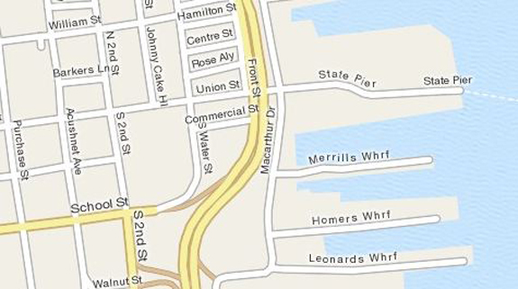 Map of section of New Bedford - www.WhalingCity.net